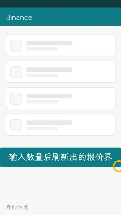 输入数量后刷新出的报价界面(界面示意)